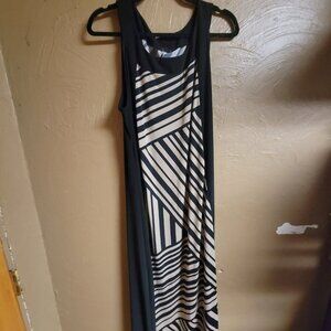 Black & Tan Maxi Paper Doll Dress Size Large